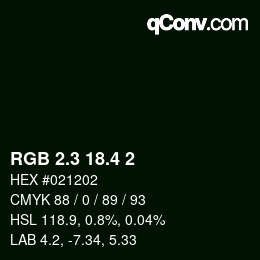 カラーコード: RGB 2.3 18.4 2 | qconv.com