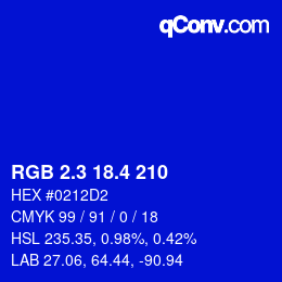 カラーコード: RGB 2.3 18.4 210 | qconv.com