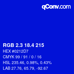 カラーコード: RGB 2.3 18.4 215 | qconv.com