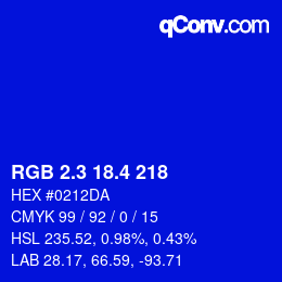 カラーコード: RGB 2.3 18.4 218 | qconv.com