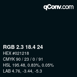 カラーコード: RGB 2.3 18.4 24 | qconv.com