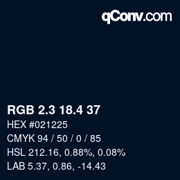 カラーコード: RGB 2.3 18.4 37 | qconv.com
