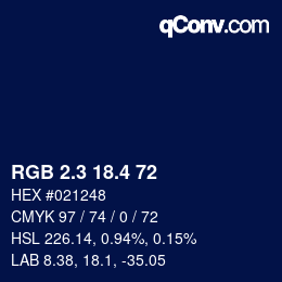 カラーコード: RGB 2.3 18.4 72 | qconv.com