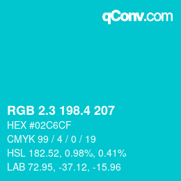 カラーコード: RGB 2.3 198.4 207 | qconv.com