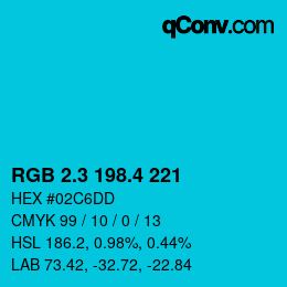 カラーコード: RGB 2.3 198.4 221 | qconv.com