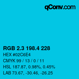 カラーコード: RGB 2.3 198.4 228 | qconv.com