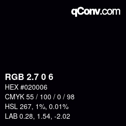 カラーコード: RGB 2.7 0 6 | qconv.com