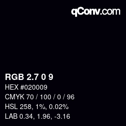 カラーコード: RGB 2.7 0 9 | qconv.com