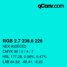 カラーコード: RGB 2.7 236.6 226 | qconv.com