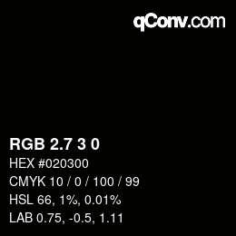 カラーコード: RGB 2.7 3 0 | qconv.com