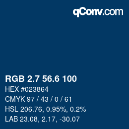 カラーコード: RGB 2.7 56.6 100 | qconv.com