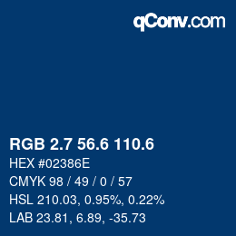 カラーコード: RGB 2.7 56.6 110.6 | qconv.com