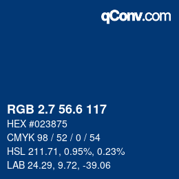 カラーコード: RGB 2.7 56.6 117 | qconv.com