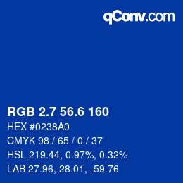 カラーコード: RGB 2.7 56.6 160 | qconv.com