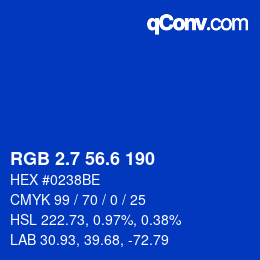 カラーコード: RGB 2.7 56.6 190 | qconv.com