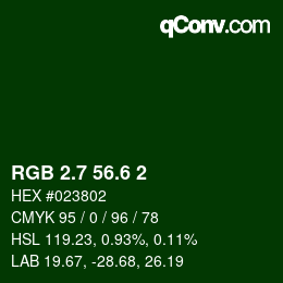 カラーコード: RGB 2.7 56.6 2 | qconv.com