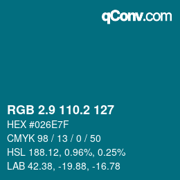 Color code: RGB 2.9 110.2 127 | qconv.com