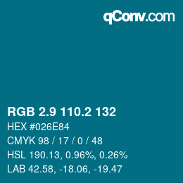 Color code: RGB 2.9 110.2 132 | qconv.com