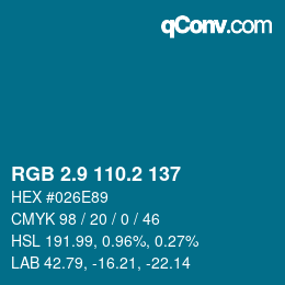 Color code: RGB 2.9 110.2 137 | qconv.com