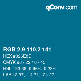 Color code: RGB 2.9 110.2 141 | qconv.com