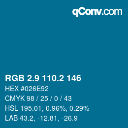 Farbcode: RGB 2.9 110.2 146 | qconv.com