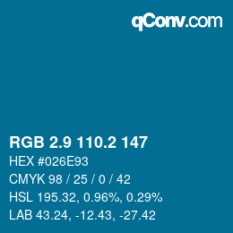 Color code: RGB 2.9 110.2 147 | qconv.com
