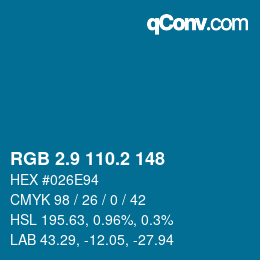 Farbcode: RGB 2.9 110.2 148 | qconv.com