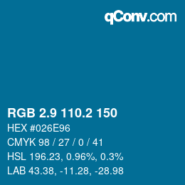 Color code: RGB 2.9 110.2 150 | qconv.com