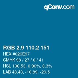 Farbcode: RGB 2.9 110.2 151 | qconv.com