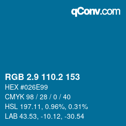 Color code: RGB 2.9 110.2 153 | qconv.com