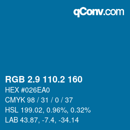 Farbcode: RGB 2.9 110.2 160 | qconv.com