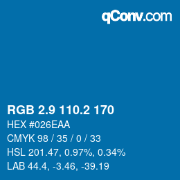 Color code: RGB 2.9 110.2 170 | qconv.com