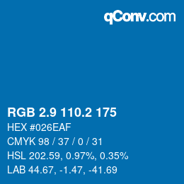 Color code: RGB 2.9 110.2 175 | qconv.com