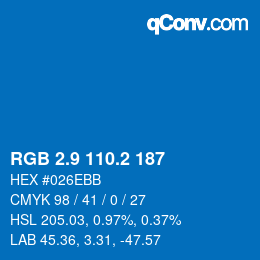 Color code: RGB 2.9 110.2 187 | qconv.com