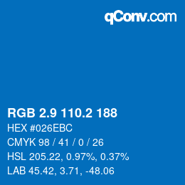 Color code: RGB 2.9 110.2 188 | qconv.com