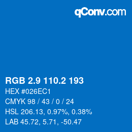Color code: RGB 2.9 110.2 193 | qconv.com