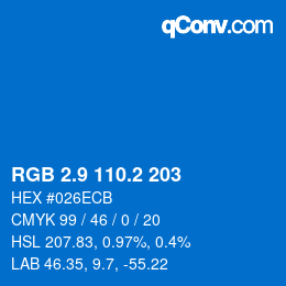 Color code: RGB 2.9 110.2 203 | qconv.com
