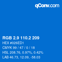 Color code: RGB 2.9 110.2 209 | qconv.com