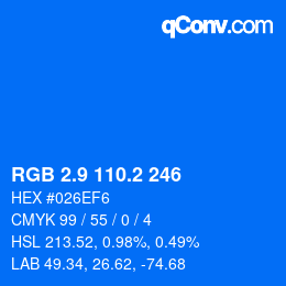 Color code: RGB 2.9 110.2 246 | qconv.com