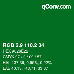 カラーコード: RGB 2.9 110.2 34 | qconv.com