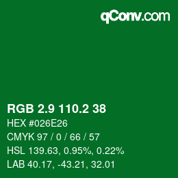 カラーコード: RGB 2.9 110.2 38 | qconv.com