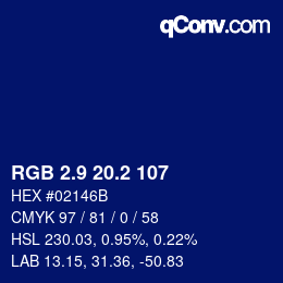 カラーコード: RGB 2.9 20.2 107 | qconv.com