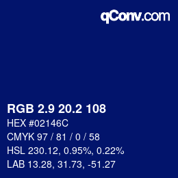 カラーコード: RGB 2.9 20.2 108 | qconv.com