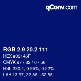 カラーコード: RGB 2.9 20.2 111 | qconv.com