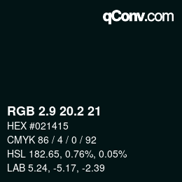 Color code: RGB 2.9 20.2 21 | qconv.com