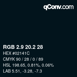 Color code: RGB 2.9 20.2 28 | qconv.com