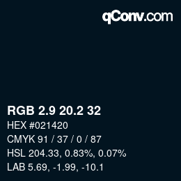 Color code: RGB 2.9 20.2 32 | qconv.com