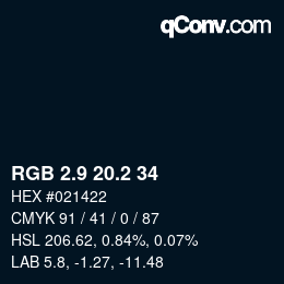 Color code: RGB 2.9 20.2 34 | qconv.com