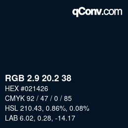 Color code: RGB 2.9 20.2 38 | qconv.com