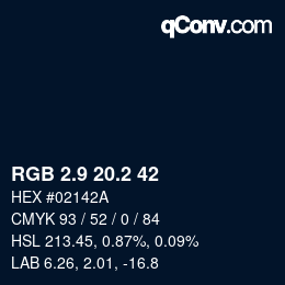 Color code: RGB 2.9 20.2 42 | qconv.com